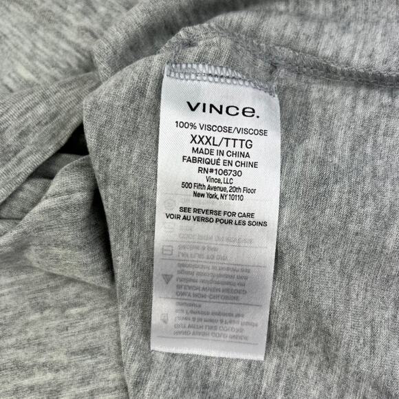 Vince Plus Size Drop Shoulder V-Neck Tee Grey Size XXXL NEW - Picture 3 of 4